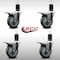 Service Caster 4'' SS Gray Poly Swivel 1-5/8'' Expanding Stem Caster Set Total Lock Brake, 4PK SCC-SSEXTTL20S414-PPUB-158-4 - alternate 4